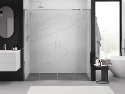 Mexen Exo double sliding shower door 190 cm, transparent, chrome - 8152-190-000-01-00