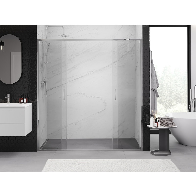Mexen Exo-S Duo double sliding shower doors 190 cm, transparent, chrome - 8152-190-000-01-00