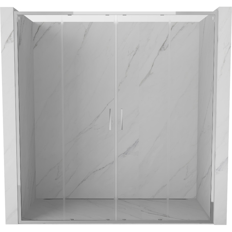Mexen Exo-S Duo double sliding shower doors 200 cm, transparent, chrome - 8152-200-000-01-00