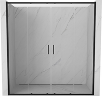 Mexen Exo double sliding shower door 170 cm, transparent, black - 8152-170-000-70-00