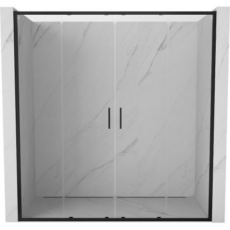 Mexen Exo-S Duo double sliding shower doors 190 cm, transparent, black - 8152-190-000-70-00