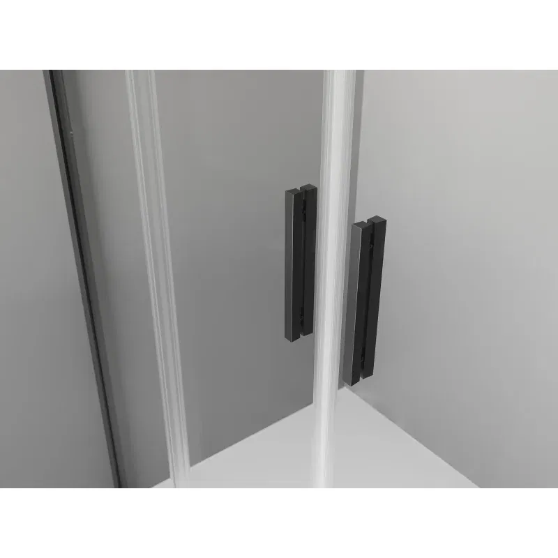 Mexen Exo double sliding shower door 180 cm, transparent, black - 8152-180-000-70-00