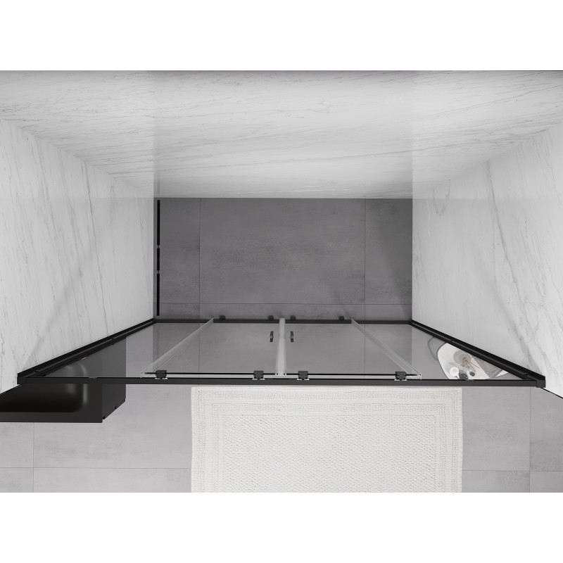 Mexen Exo-S Duo double sliding shower doors 190 cm, transparent, black - 8152-190-000-70-00