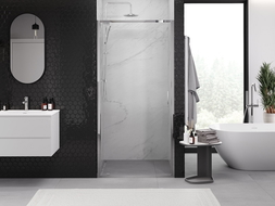 Mexen Exo 60 cm Swing Shower Door, Transparent, Chrome - 8181-060-000-01-00