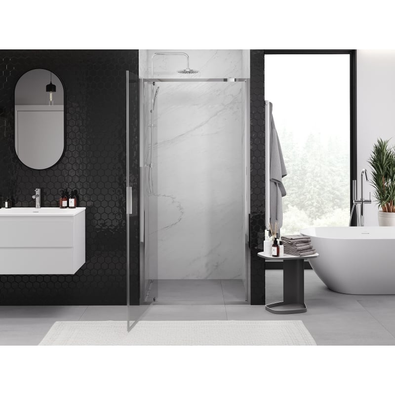 Mexen Exo 70 cm Hinged Shower Door, Transparent, Chrome - 8181-070-000-01-00