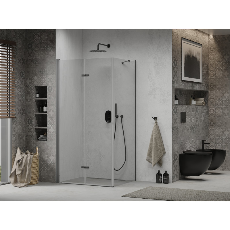 Mexen Lima foldable shower cabin 80 x 100 cm, transparent, black - 856-080-100-70-00