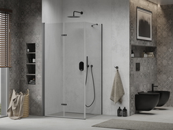 Mexen Lima folding shower cubicle 80 x 100 cm, Transparent, Black - 856-080-100-70-00