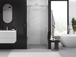 Mexen Exo shower door pivot 85 cm, transparent, chrome - 8181-085-000-01-00
