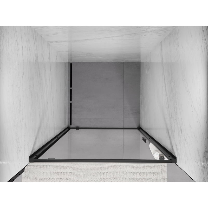 Mexen Exo 60 cm swinging shower door, transparent, black - 8181-060-000-70-00