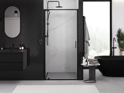 Mexen Exo-BR hinged shower door 85 cm, transparent, black - 8181-085-000-70-00