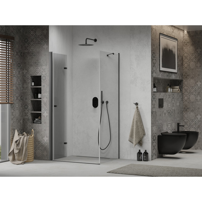 Mexen Lima folding shower enclosure 80 x 110 cm, transparent, black - 856-080-110-70-00