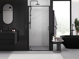Mexen Exo Shower Door Hinged 90 cm, Transparent, Black - 8181-090-000-70-00