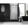 Mexen Exo-BR Duo double hinged shower door 70 cm, transparent, black - 8182-070-000-70-00