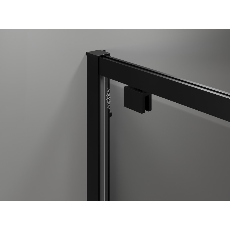 Mexen Exo-BR Duo double hinged shower door 80 cm, transparent, black - 8182-080-000-70-00