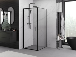 Mexen Exo-B hinged shower cabin 75 x 75 cm, transparent, black - 817-075-075-70-00