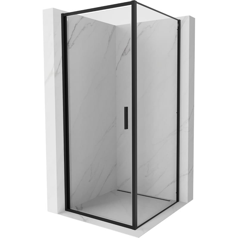 Mexen Exo hinged shower enclosure 95 x 95 cm, transparent, black - 817-095-095-70-00