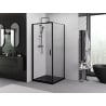 Mexen Exo hinged shower enclosure 95 x 95 cm, transparent, black - 817-095-095-70-00
