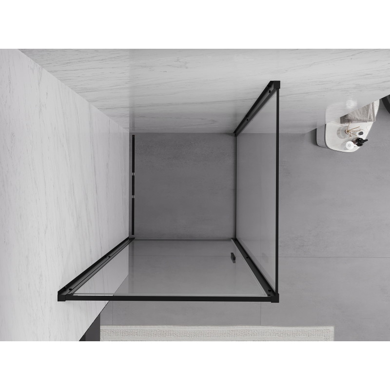 Mexen Exo-B swing shower cabin 95 x 95 cm, transparent, black - 817-095-095-70-00