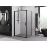Mexen Exo 90 x 70 cm Hinged Shower Enclosure, Transparent, Black - 817-090-070-70-00