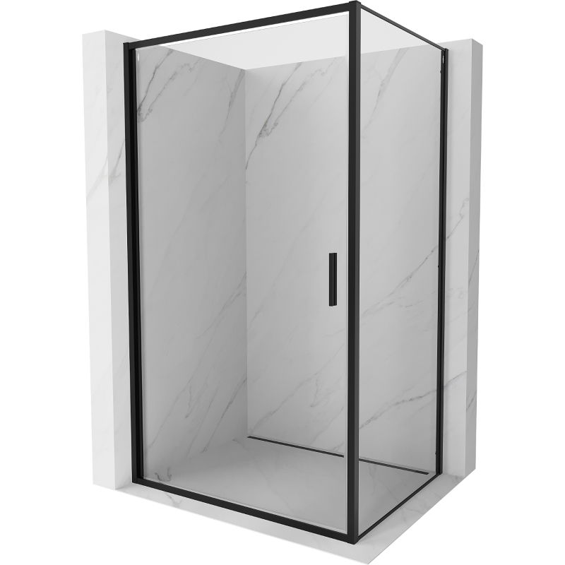Mexen Exo hinged shower enclosure 70 x 75 cm, transparent, black - 817-070-075-70-00