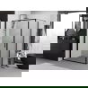 Mexen Exo hinged shower enclosure 70 x 75 cm, transparent, black - 817-070-075-70-00