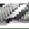 Mexen Exo hinged shower enclosure 70 x 75 cm, transparent, black - 817-070-075-70-00
