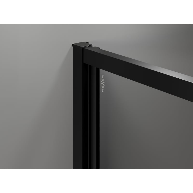Mexen Exo Hinged Shower Enclosure 70 x 100 cm, Transparent, Black - 817-070-100-70-00