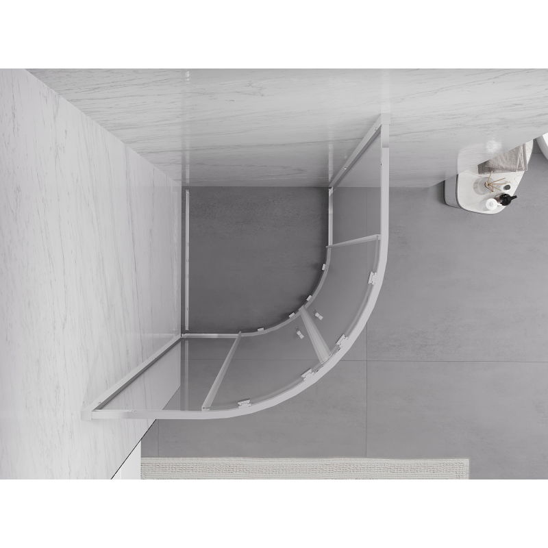 Mexen Exo Semi-Circular Sliding Shower Enclosure 90 x 90 cm, Transparent, Chrome - 8132-090-090-01-00