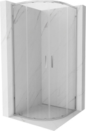 Mexen Exo-S Duo semi-circular sliding shower cabin 100 x 100 cm, transparent, chrome - 8132-100-100-01-00