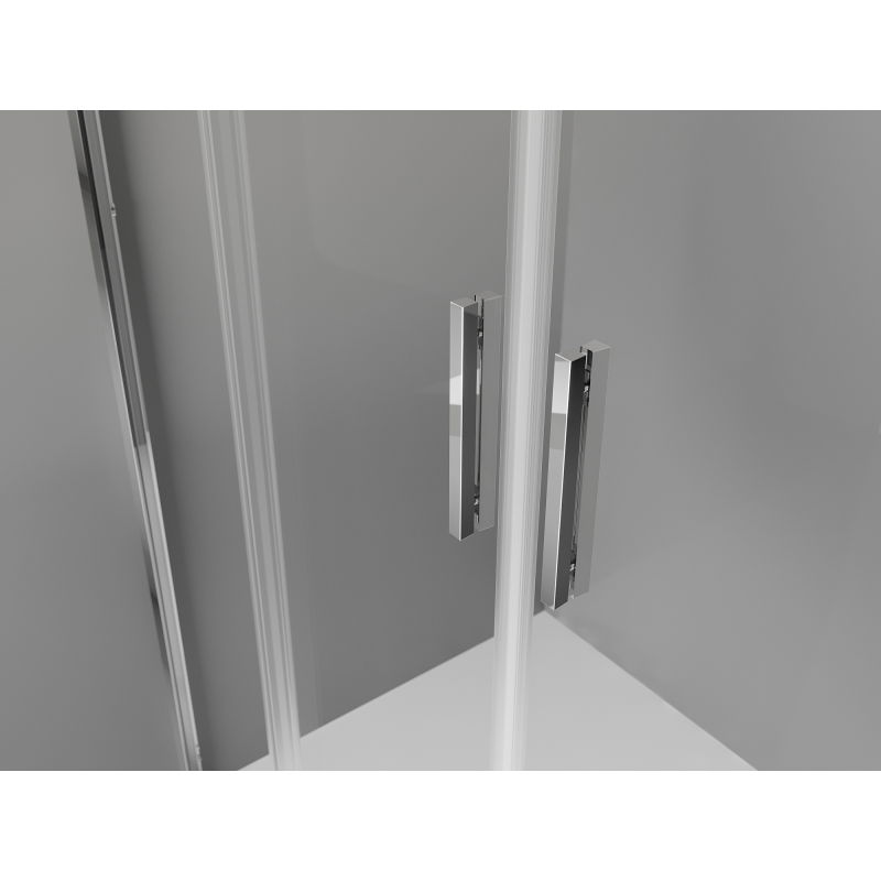 Mexen Exo semi-circular sliding shower cabin 100 x 100 cm, transparent, chrome - 8132-100-100-01-00