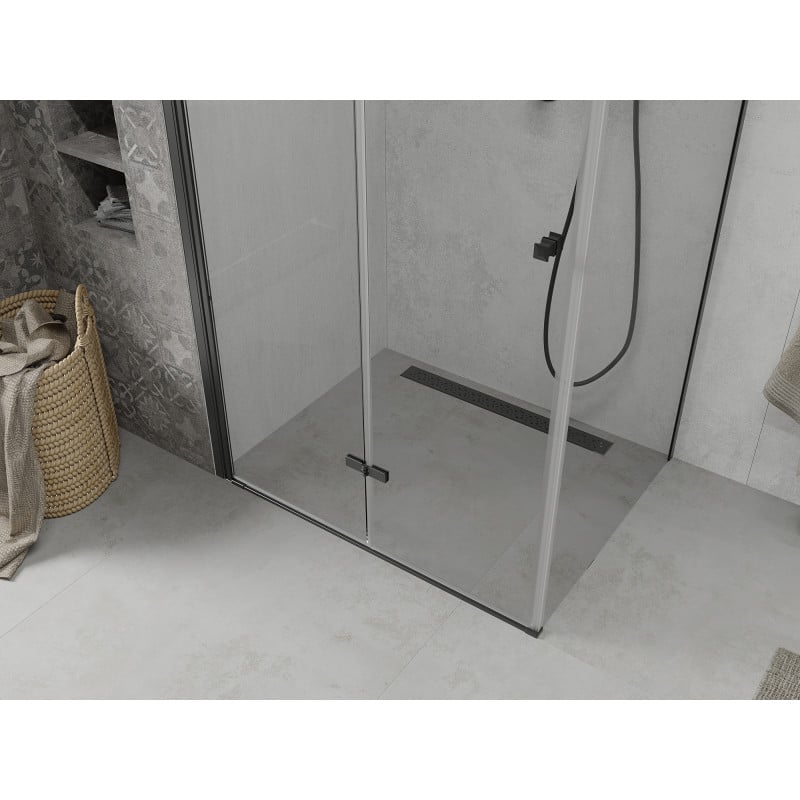 Mexen Lima foldable shower cabin 100 x 80 cm, transparent, black - 856-100-080-70-00