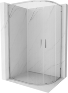 Mexen Exo-S Duo asymmetrical semi-circular sliding shower cabin 90 x 80 cm, transparent, chrome - 8132-090-080-01-00