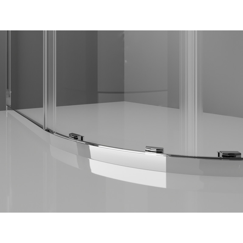 Mexen Exo-S Duo asymmetrical semi-circular sliding shower cabin 90 x 80 cm, transparent, chrome - 8132-090-080-01-00