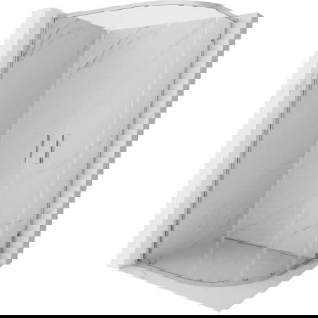 Mexen Exo semi-circular asymmetrical sliding shower enclosure 100 x 80 cm, transparent, chrome - 8132-100-080-01-00