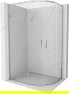 Mexen Exo asymmetrical semi-circular sliding shower cabin 100 x 80 cm, transparent, chrome - 8132-100-080-01-00