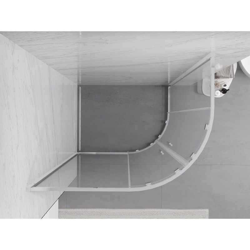 Mexen Exo-S Duo semi-circular asymmetric sliding shower enclosure 100 x 80 cm, transparent, chrome - 8132-100-080-01-00