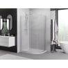 Mexen Exo Semi-Circular Asymmetric Sliding Shower Enclosure 100 x 90 cm, Transparent, Chrome - 8132-100-090-01-00