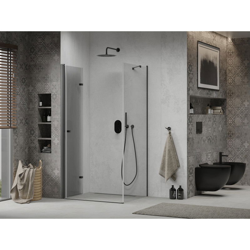Mexen Lima folding shower enclosure 100 x 80 cm, transparent, black - 856-100-080-70-00