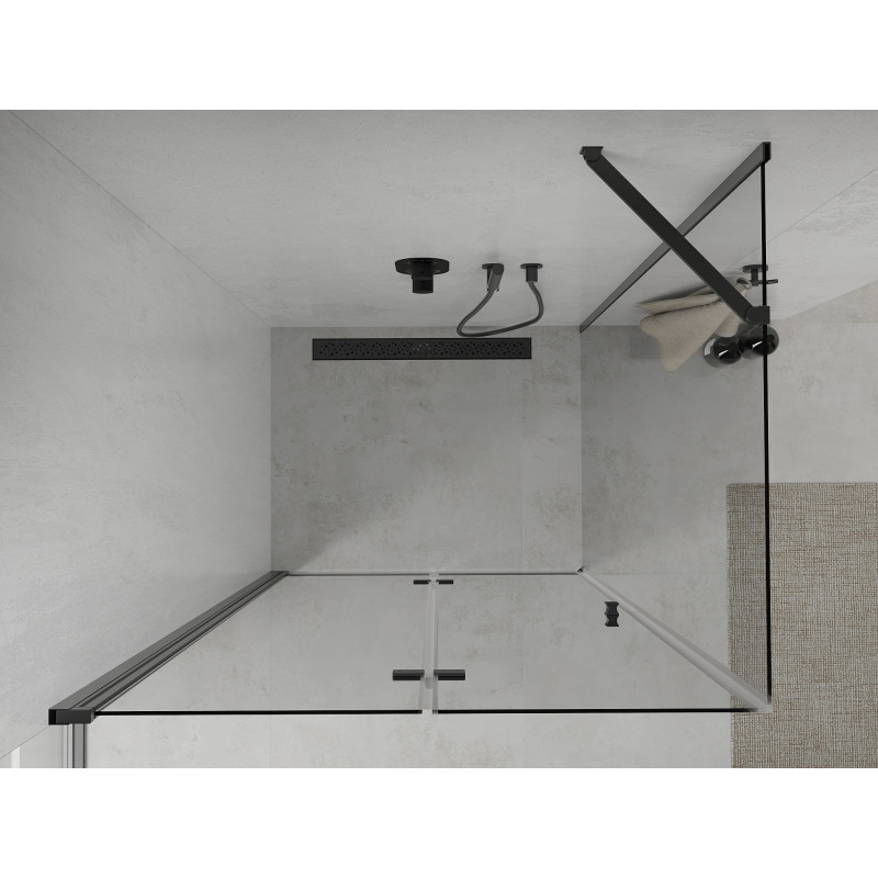 Mexen Lima foldable shower cabin 100 x 80 cm, transparent, black - 856-100-080-70-00