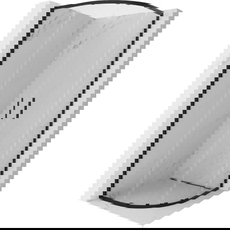 Mexen Exo semi-circular sliding shower cabin 80 x 80 cm, transparent, black - 8132-080-080-70-00