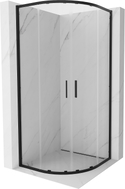 Mexen Exo-S Duo semi-circular sliding shower enclosure 80 x 80 cm, transparent, black - 8132-080-080-70-00