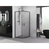 Mexen Exo-S Duo semi-circular sliding shower enclosure 80 x 80 cm, transparent, black - 8132-080-080-70-00