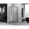 Mexen Exo-S Duo semi-circular sliding shower enclosure 80 x 80 cm, transparent, black - 8132-080-080-70-00
