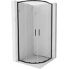 Mexen Exo-S Duo semi-circular sliding shower cabin 90 x 90 cm, transparent, black - 8132-090-090-70-00
