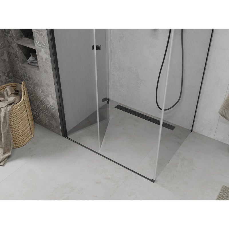 Mexen Lima folding shower cabin 100 x 90 cm, transparent, black - 856-100-090-70-00
