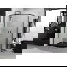 Mexen Exo asymmetrical semicircular sliding shower cabin 100 x 80 cm, transparent, black - 8132-100-080-70-00