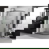 Mexen Exo asymmetrical semicircular sliding shower cabin 100 x 80 cm, transparent, black - 8132-100-080-70-00