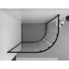 Mexen Exo-S Duo asymmetric semi-circular sliding shower cabin 100 x 80 cm, transparent, black - 8132-100-080-70-00