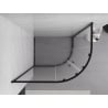 Mexen Exo semi-circular asymmetric sliding shower enclosure 100 x 90 cm, transparent, black - 8132-100-090-70-00
