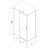 Mexen Exo 90 x 75 cm Pivot Shower Enclosure, Clear, Chrome - 819-090-075-01-00